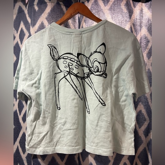 Zara Disney Bambi Cropped Mint Tee Size M - Picture 4 of 4